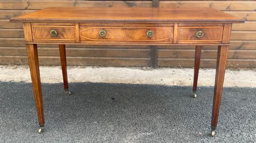 EDWARDIAN INLAID MAHOGANY WRITING TABLE - ADDITIONAL PHOTO 7