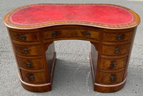 Edwardian Mahogany Kidney Shaped Writing Desk