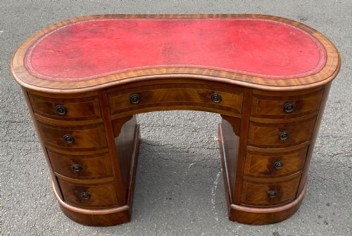 fig 1. Edwardian Mahogany Kidney Shaped Writing Desk