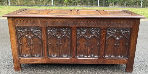 Four Panelled Oak Blanket Chest