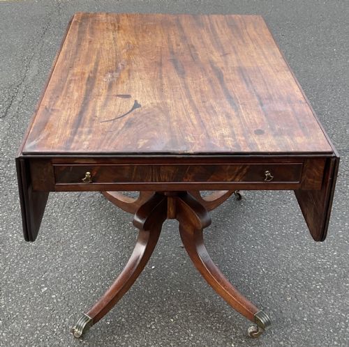 Georgian Mahogany Large Dropleaf Pedestal Table