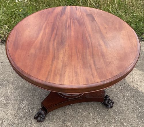 VICTORIAN MAHOGANY PEDESTAL CENTRE TABLE - ADDITIONAL PHOTO 1