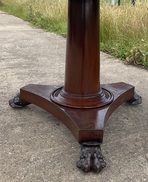 VICTORIAN MAHOGANY PEDESTAL CENTRE TABLE - ADDITIONAL PHOTO 2