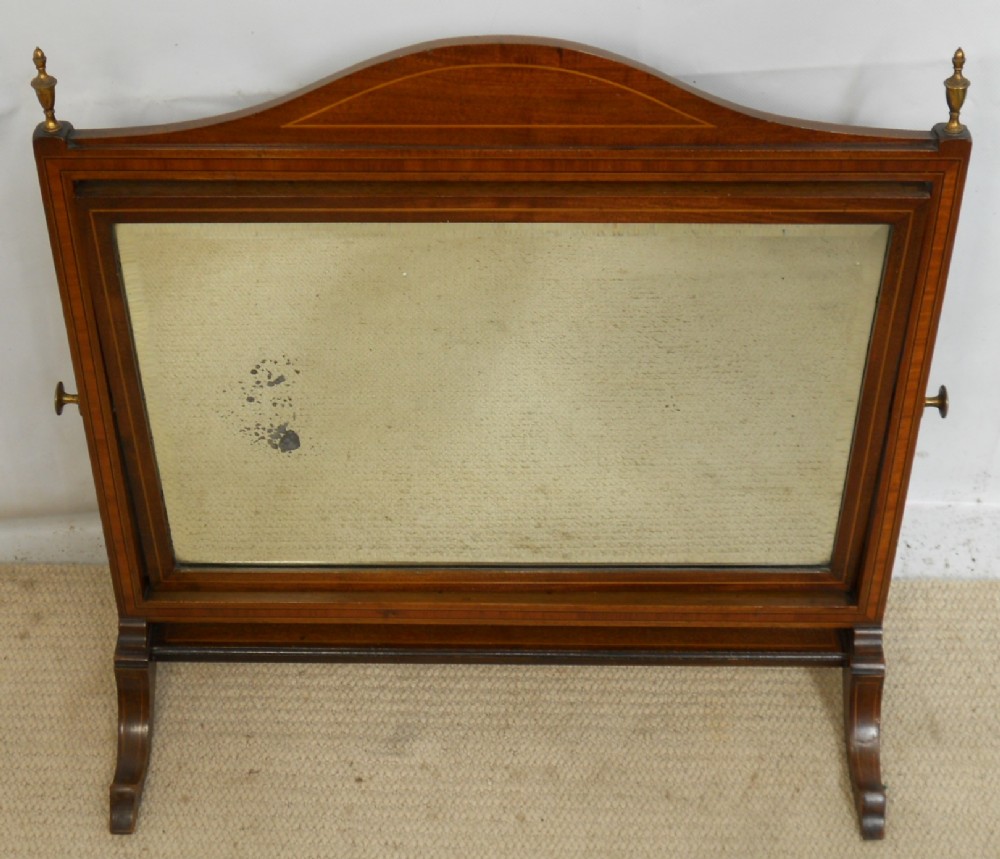 Edwardian Inlaid Mahogany Swing Toilet Mirror