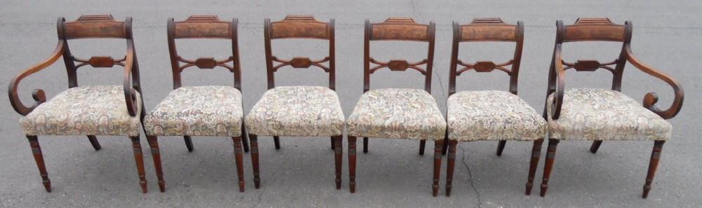 Set of Six Georgian Mahogany Dining Chairs 