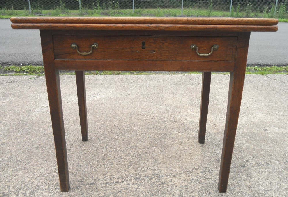 Georgian Oak Foldover Tea Table
