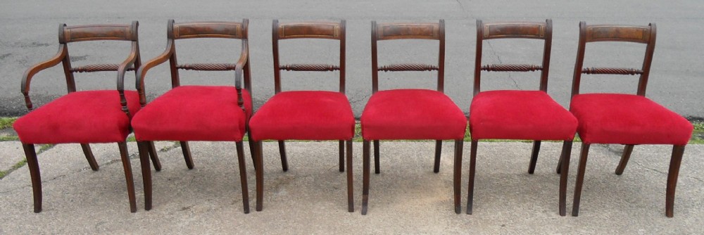 Set of Six Regency Mahogany Dining Chairs 