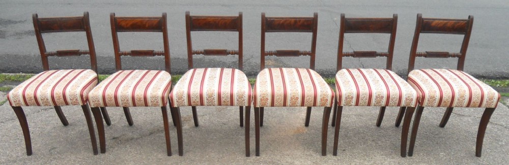 Set Six Georgian Mahogany Dining Chairs