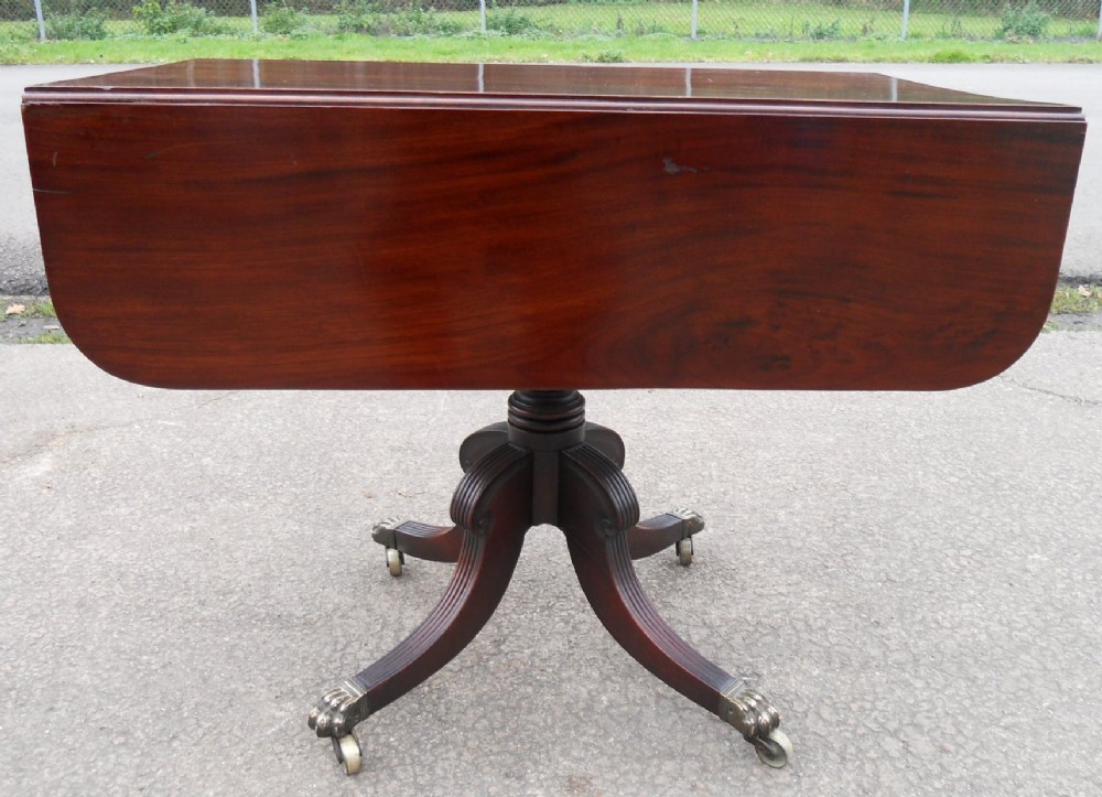Georgian Mahogany Pedestal Pembroke Table 