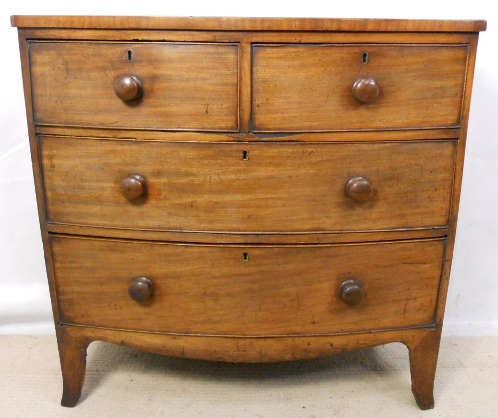 Georgian Small Mahogany Bowfront Chest of Drawers