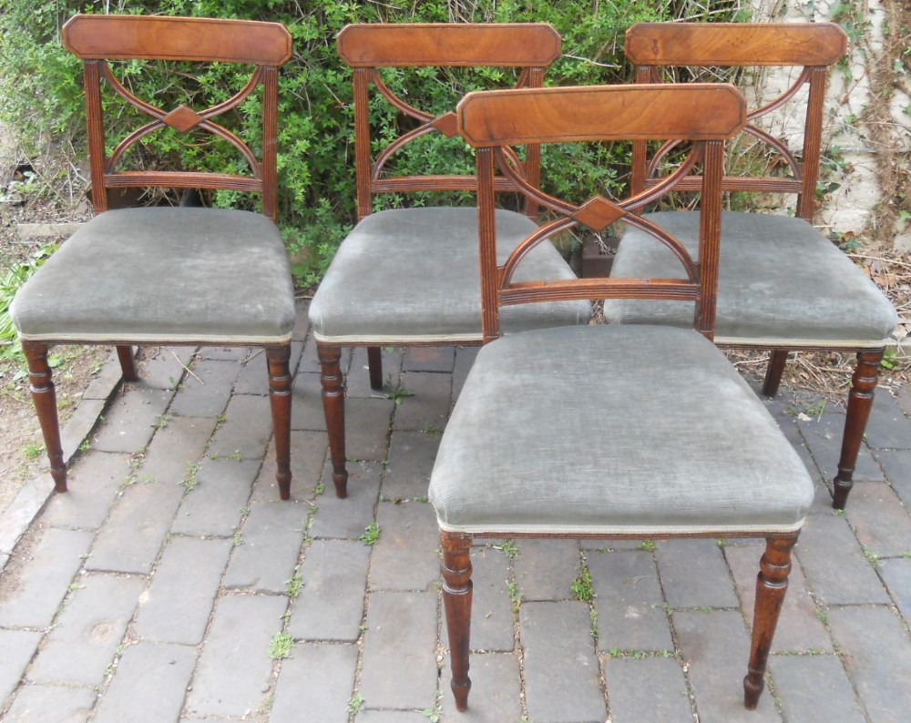 Set of Four Georgian Mahogany Dining Chairs 