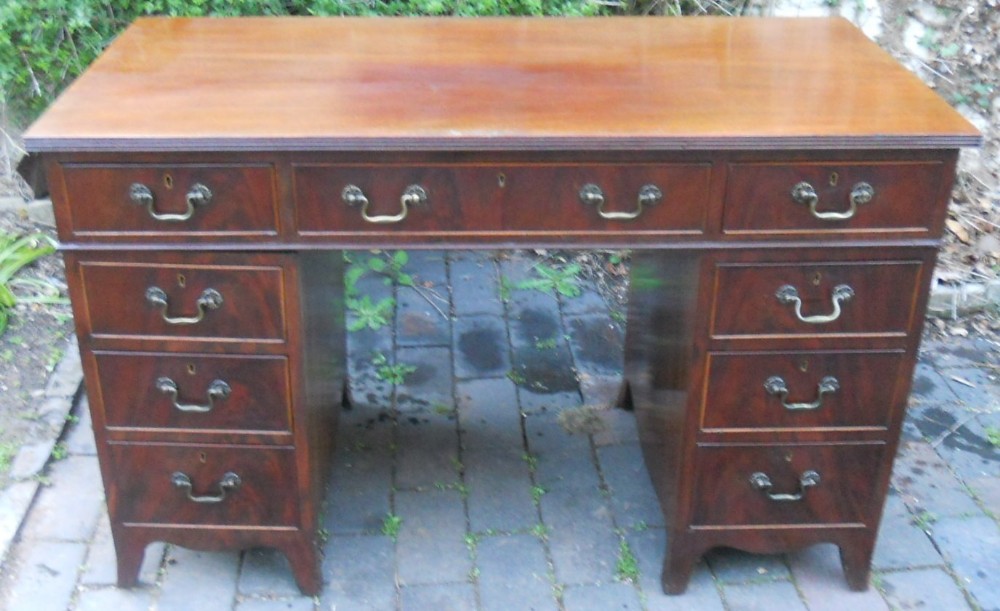 Georgian Style Mahogany Kneehole Writing Desk