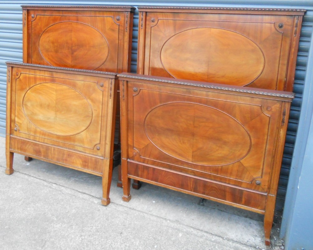 Pair Chippendale Style Mahogany Single Beds