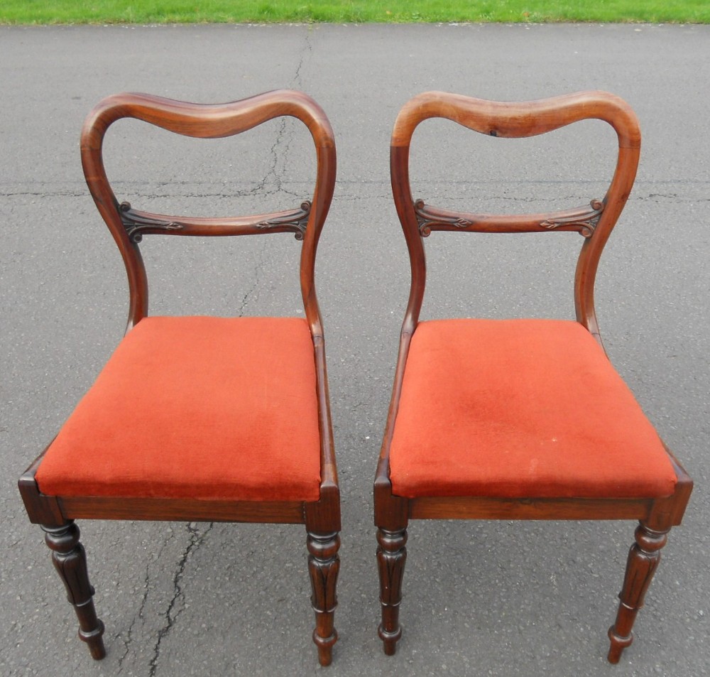 Pair Victorian Rosewood Dining Chairs 