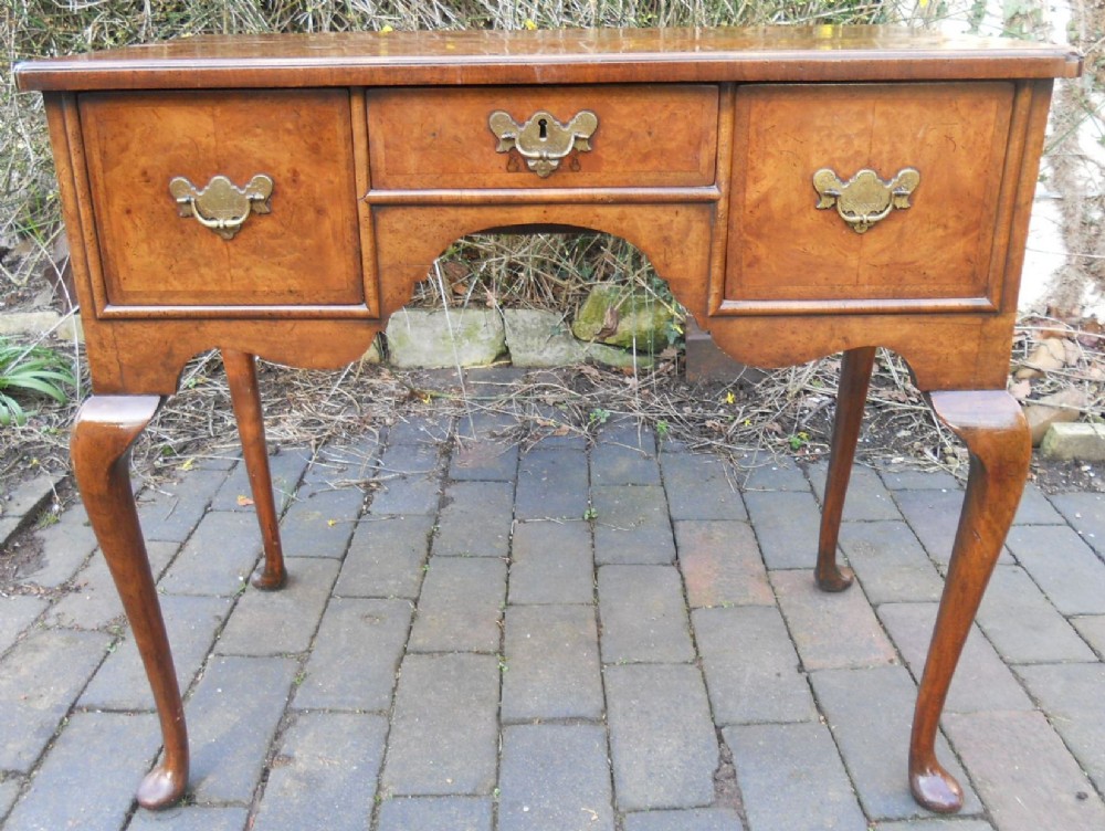 Queen Anne Style Walnut Low Boy Writing Table 