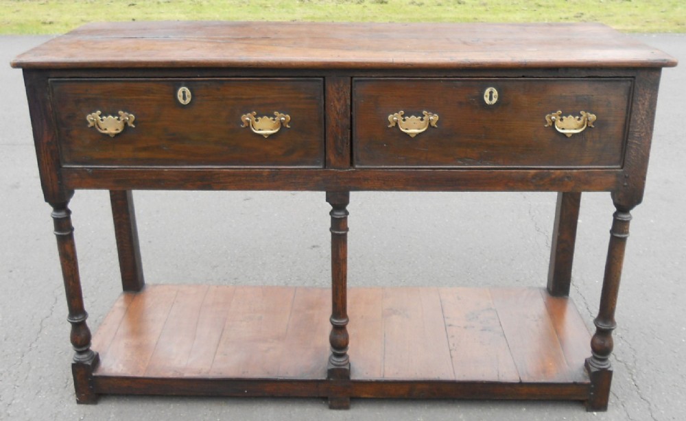Georgian Period Small Oak Potboard Dresser Base