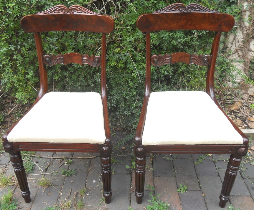 Pair Regency Mahogany Dining Chairs 