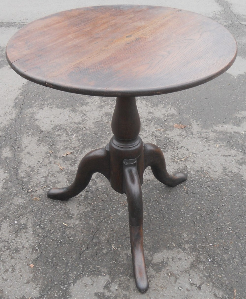 Georgian Oak Bird Cage Action Tripod Table 