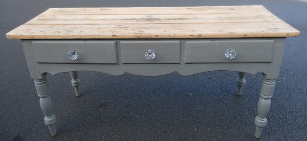 Victorian Pine Kitchen Serving Table 