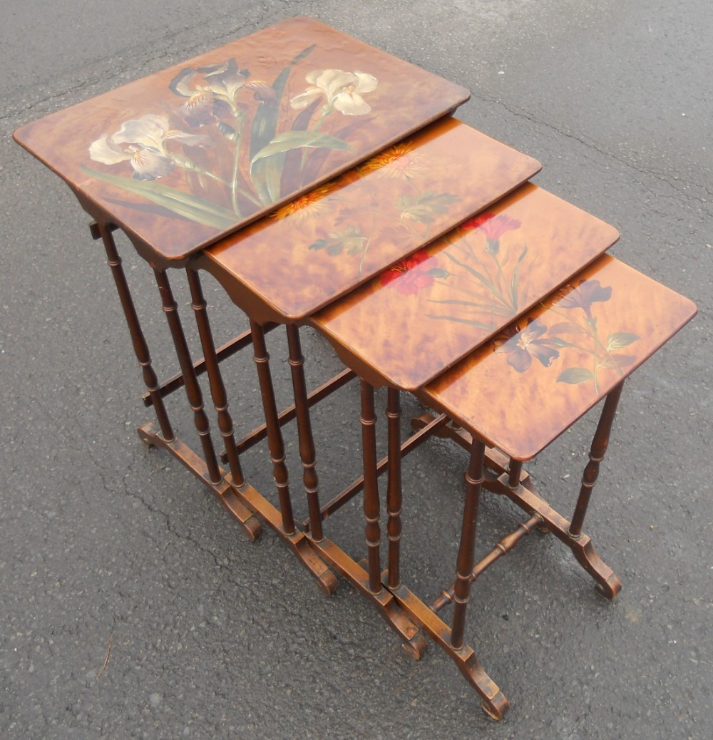 Nest of Four Painted Coffee Tables
