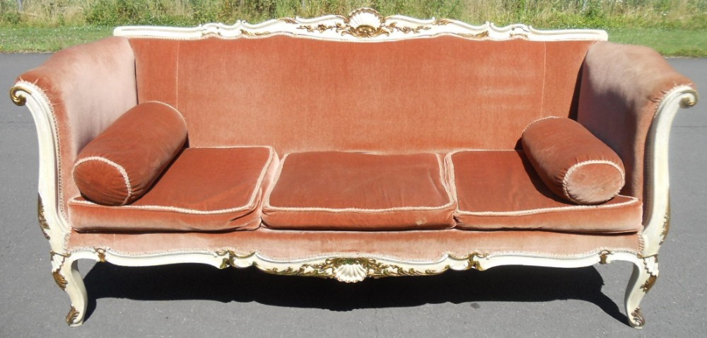 Edwardian Large Decorated Upholstered Settee