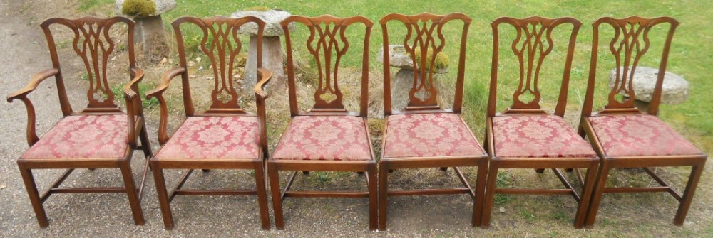 Set of Six Georgian Mahogany Dining Chairs 