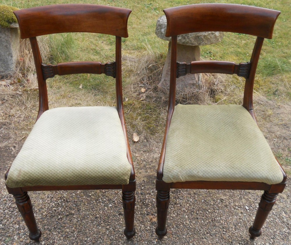 Pair Regency Mahogany Dining Chairs 