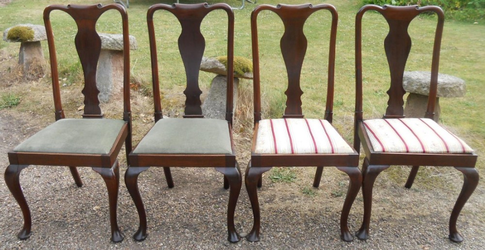 Set of Four Georgian Style Mahogany Dining Chairs 