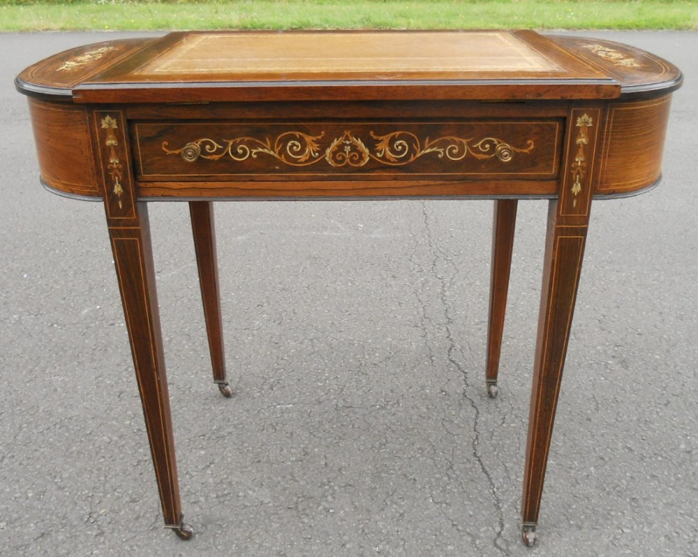Edwardian Inlaid Rosewood Ladies Writing Desk