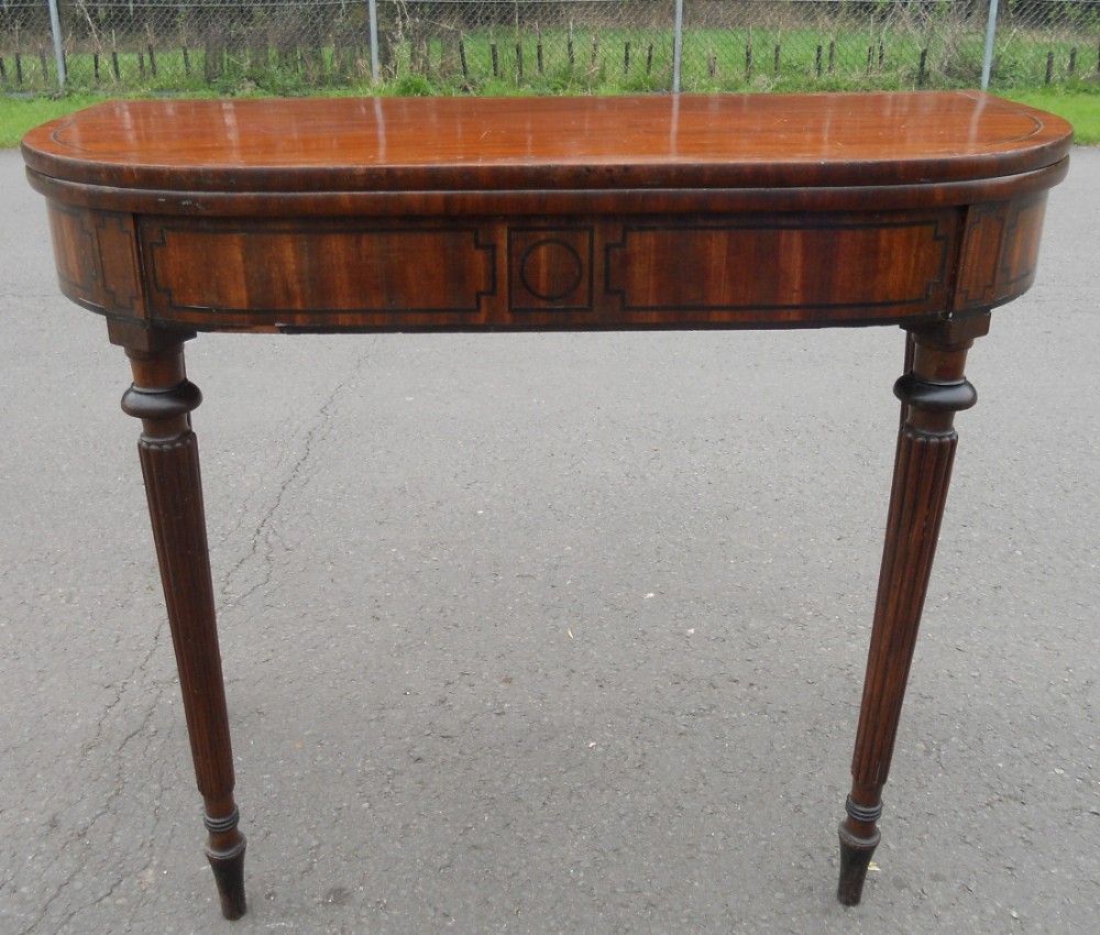 Georgian Mahogany Foldover Tea Table 