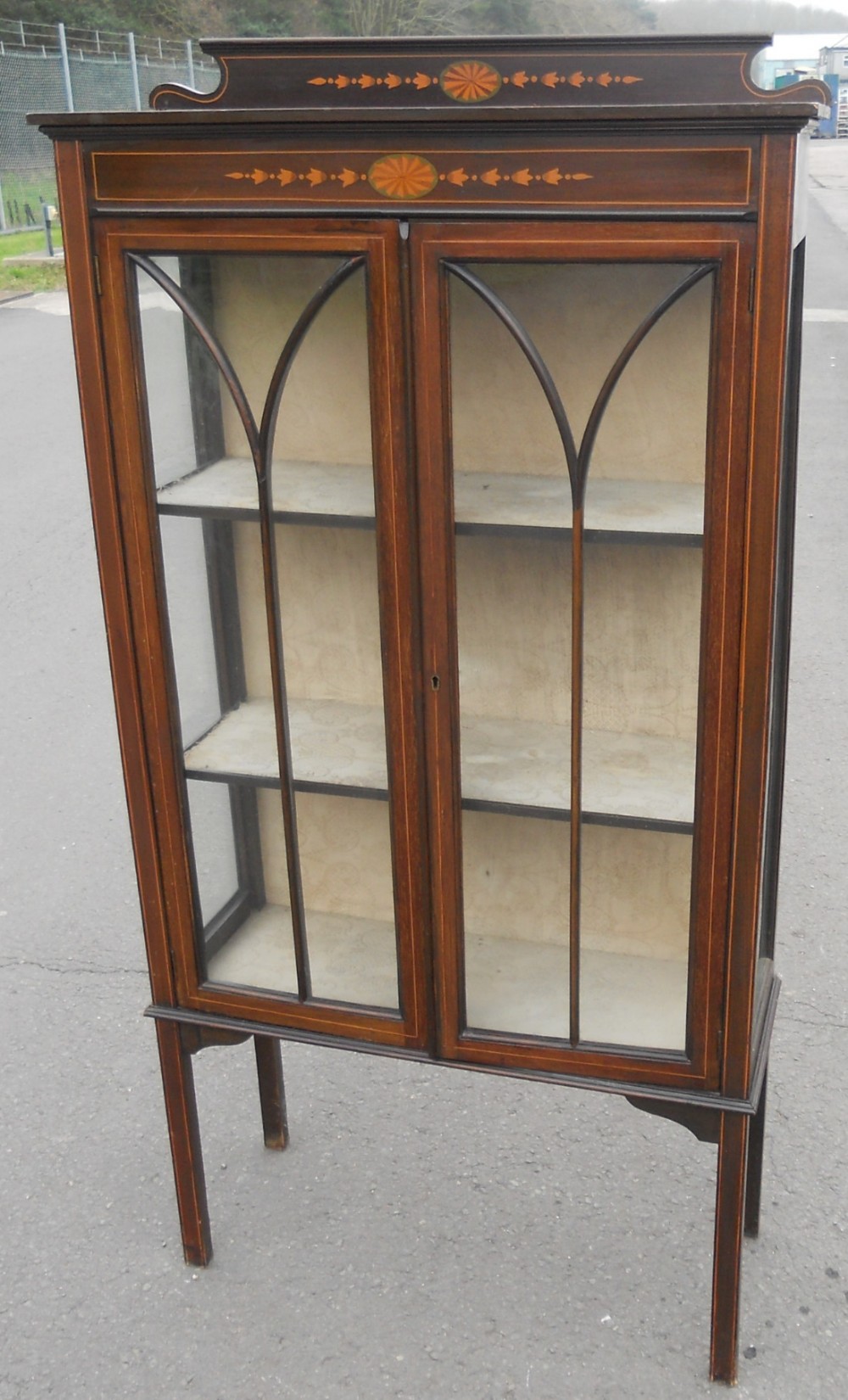 Edwardian Inlaid Mahogany Display Cabinet 