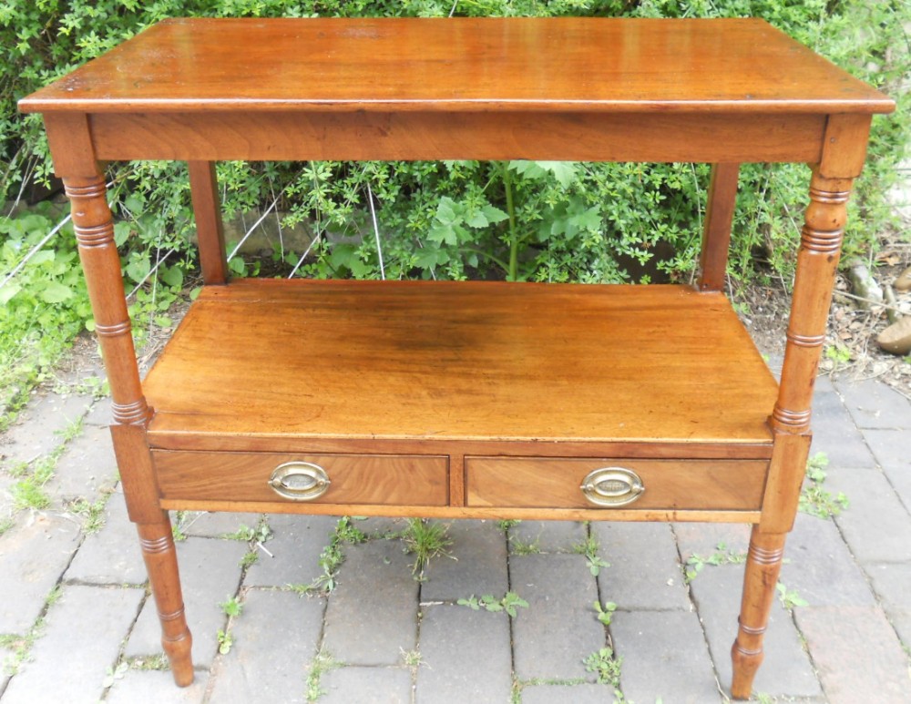 Georgian Mahogany Two Tier Side Table 