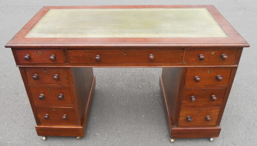 Victorian Mahogany Kneehole Writing Desk 