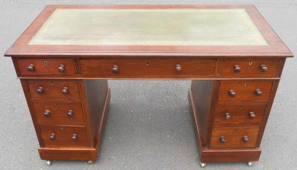Victorian Mahogany Kneehole Writing Desk  View II