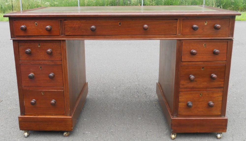 Victorian Mahogany Kneehole Writing Desk  View III