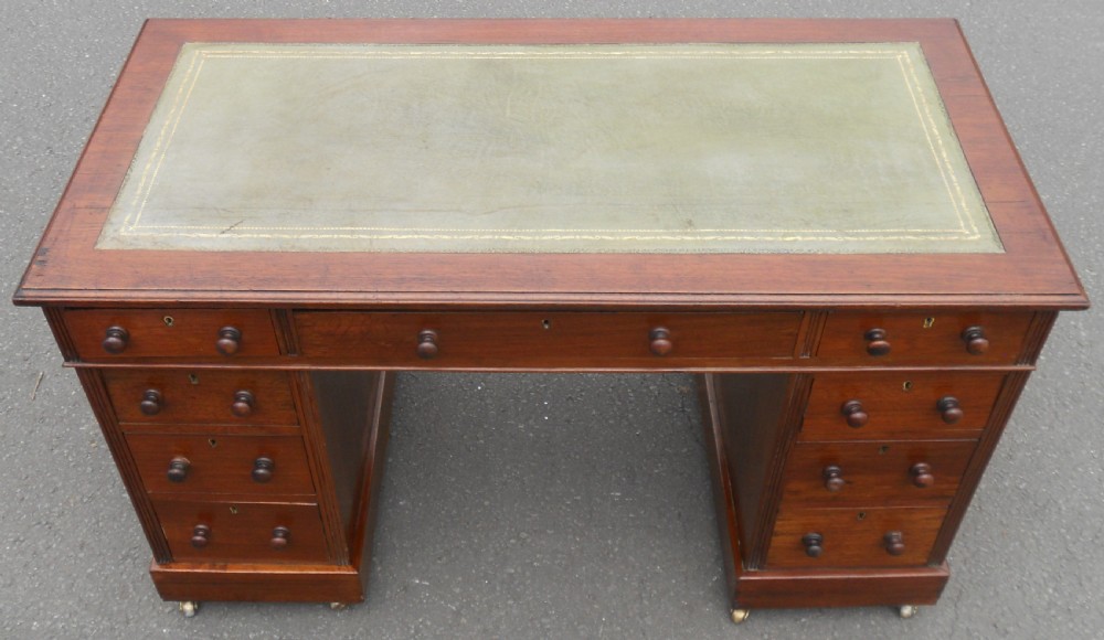 Victorian Mahogany Kneehole Writing Desk  View V