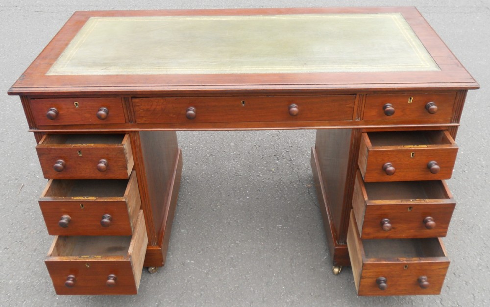 Victorian Mahogany Kneehole Writing Desk  View IX