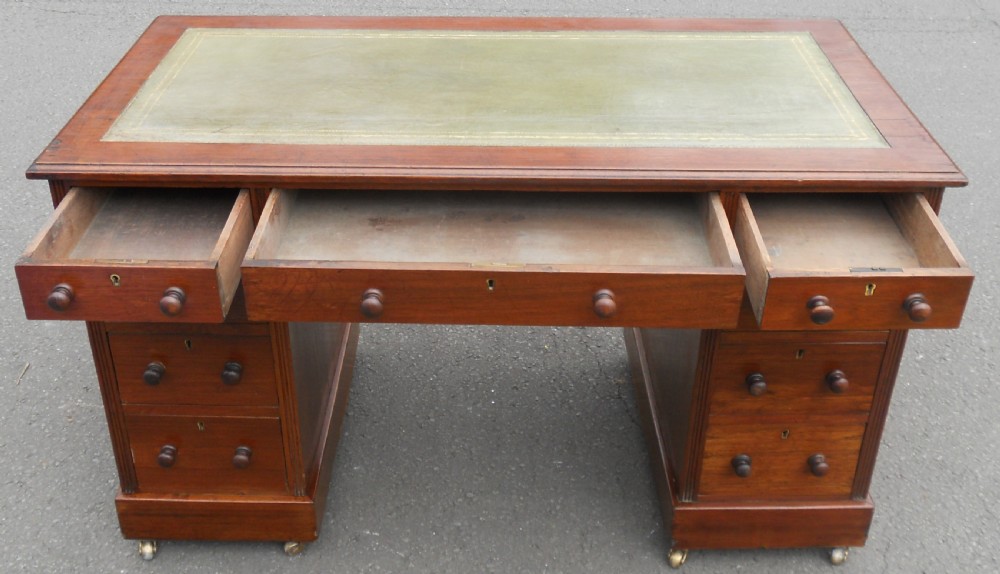 Victorian Mahogany Kneehole Writing Desk  View X