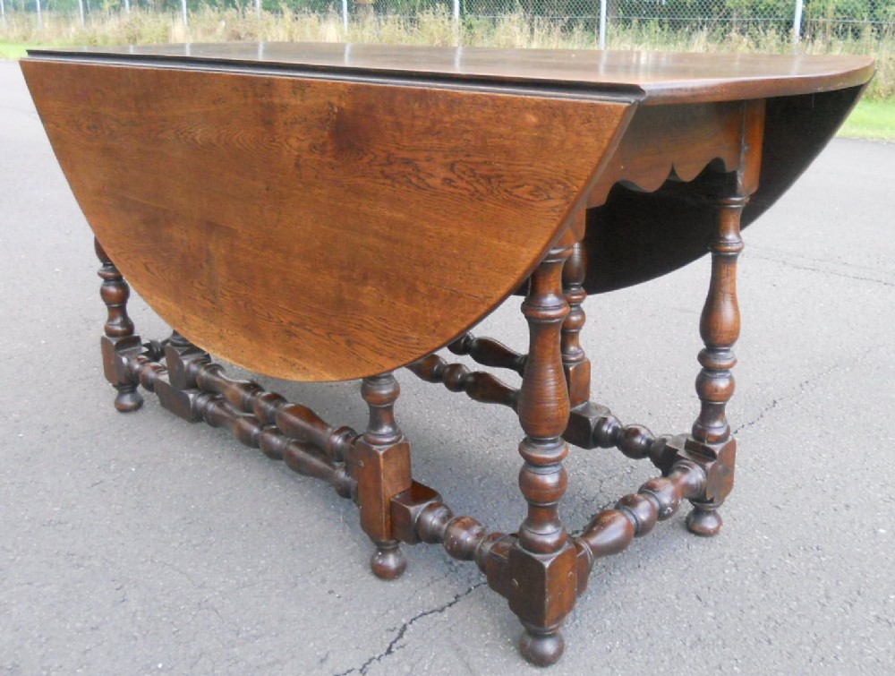 Antique Large Oak Gateleg Dining Table 