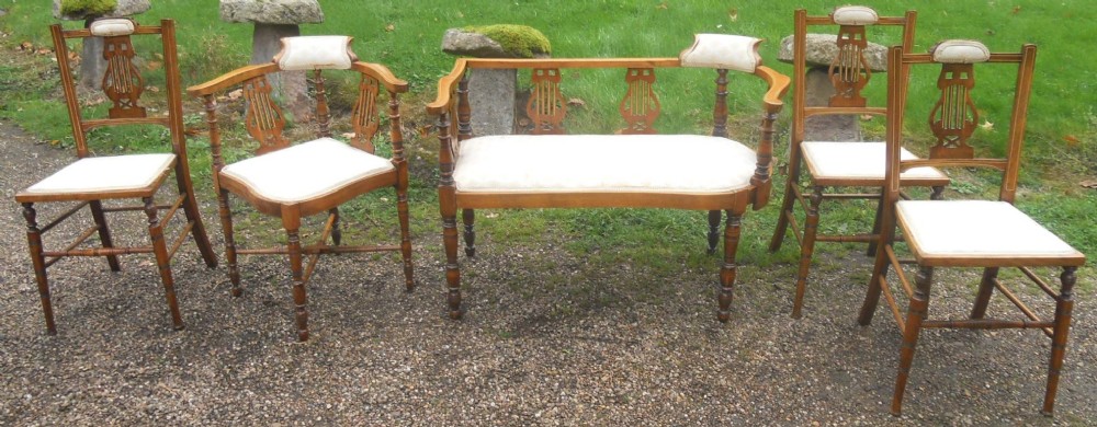 Edwardian Five Piece Drawing Room Suite