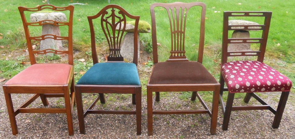Four Georgian Mahogany Dining Chairs 