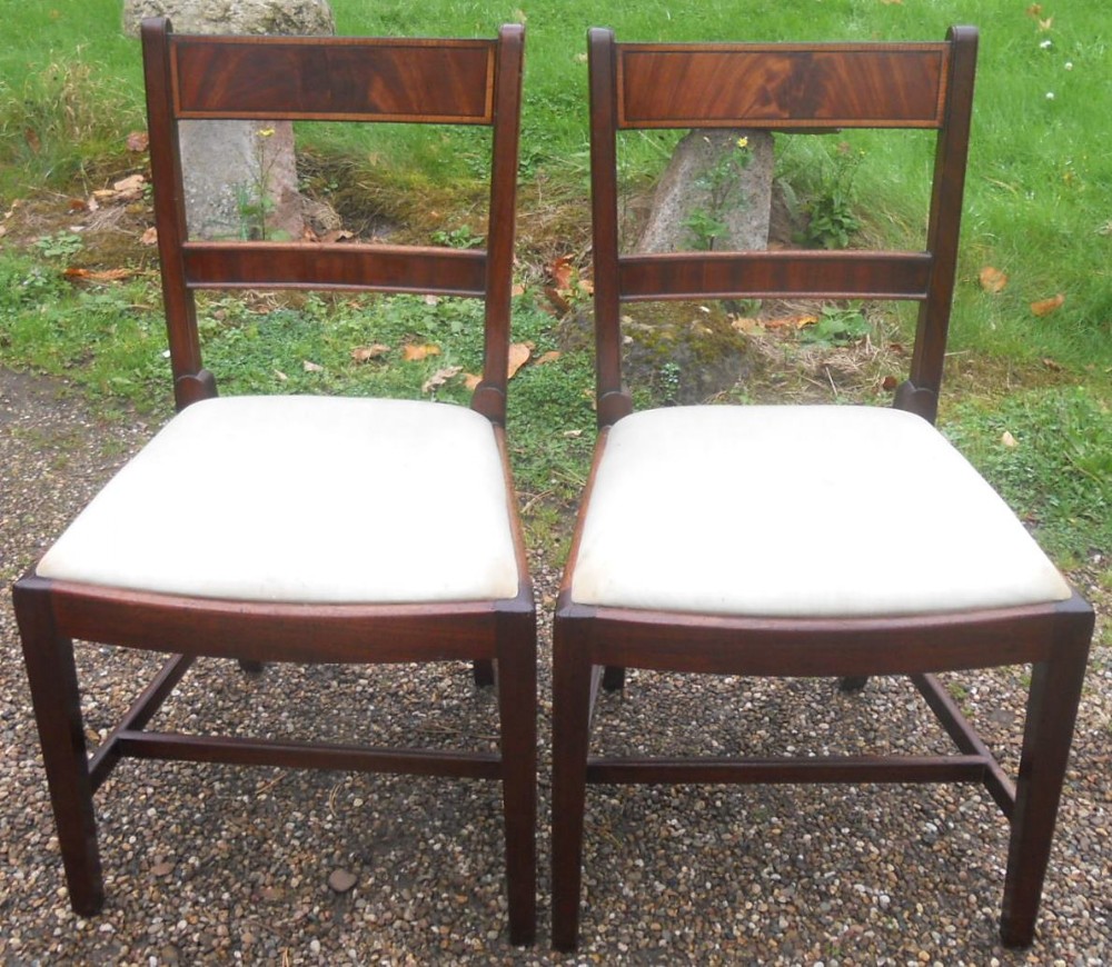Pair Georgian Mahogany Dining Chairs