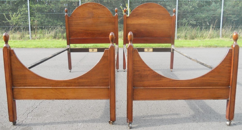 Pair Mahogany Single Beds