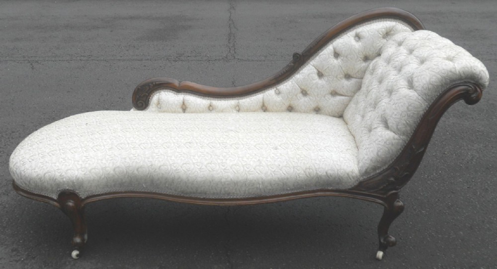 Victorian Mahogany Framed Chaise Longue Settee