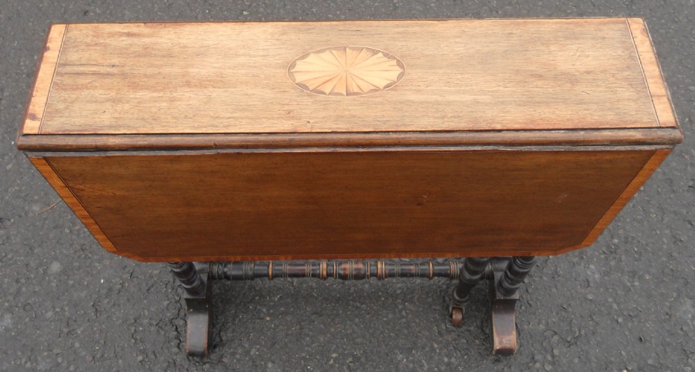 Edwardian Small Inlaid Mahogany Dropleaf Coffee Table  View IX