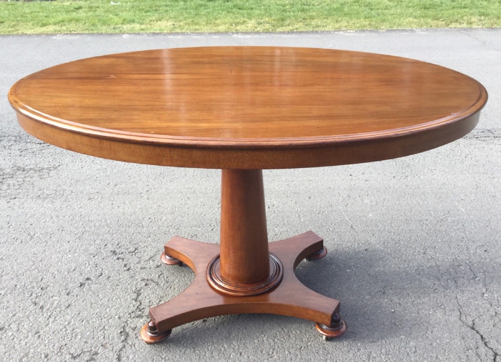 Victorian Oval Mahogany Pedestal Breakfast Table  View II