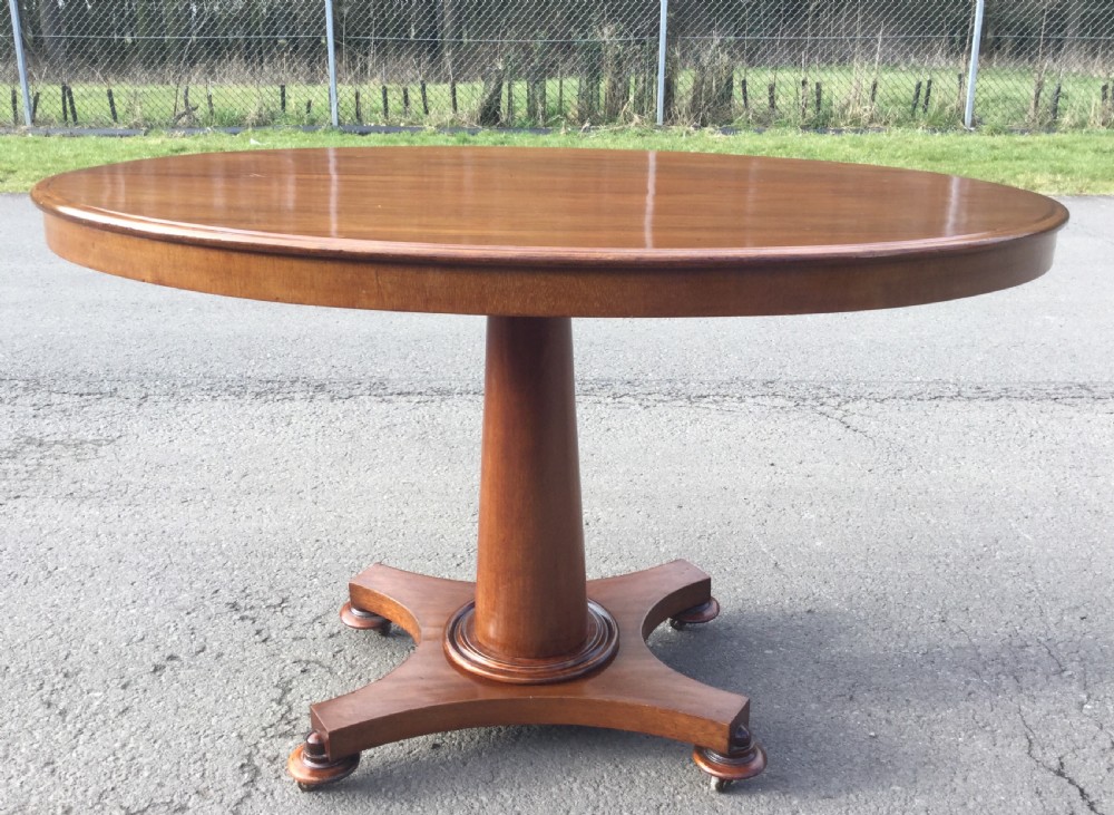 Victorian Oval Mahogany Pedestal Breakfast Table  View III