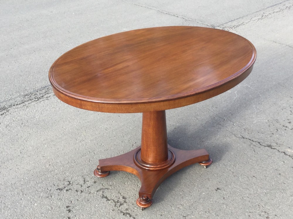 Victorian Oval Mahogany Pedestal Breakfast Table  View X