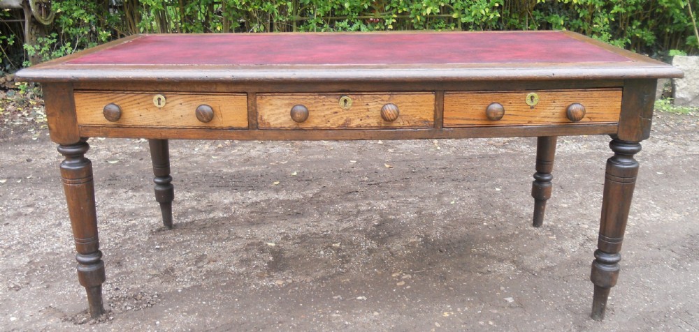 Victorian Large Oak Writing Table 