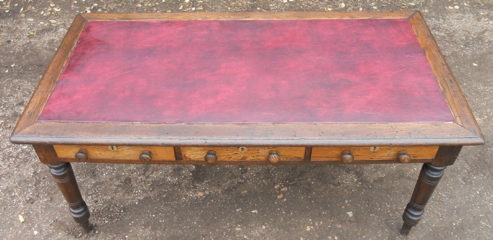 Victorian Large Oak Writing Table  View II